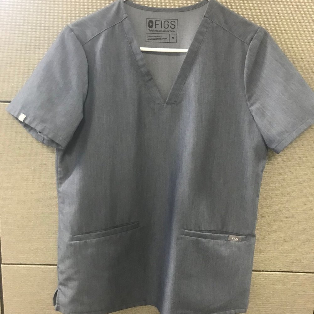 Figs Scrub Top Casma Medium Heather Denim